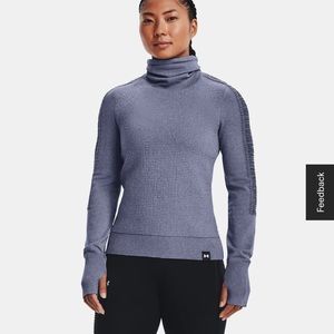 Under armour intelliknit run funnel sweater, size large
